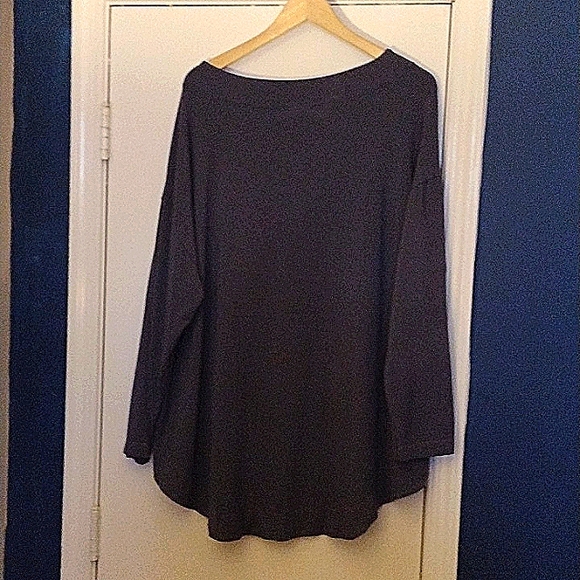 Byrn Walker Size Large Blue short sleeve high low top - Picture 3 of 3